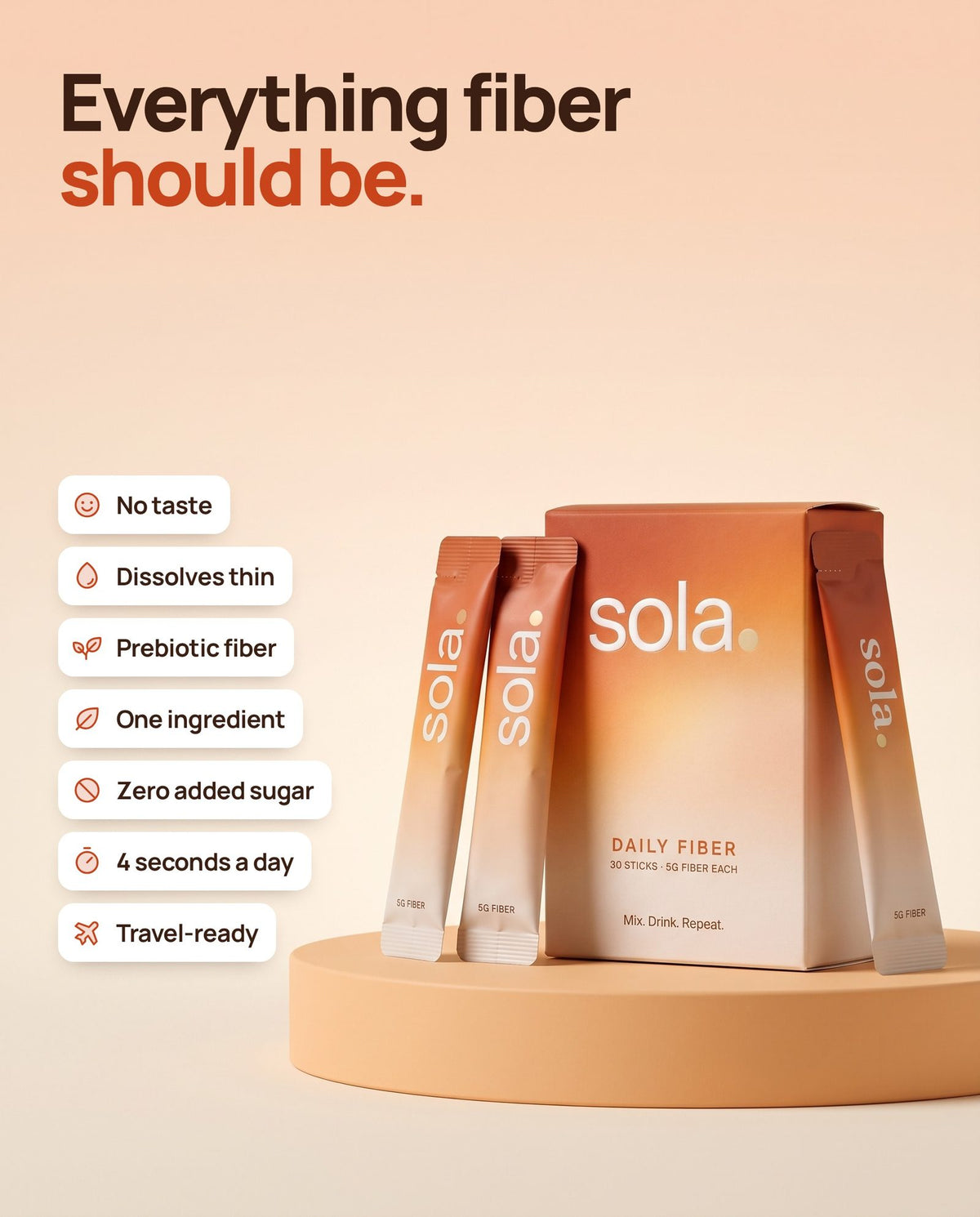 Everything fiber should be: no taste, dissolves thin, prebiotic fiber, one ingredient, zero added sugar